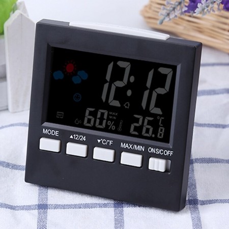 Weather Clock Color Screen New Digital Display Thermometer humidity clock Colorful LCD Alarm Calendar Weather Pop