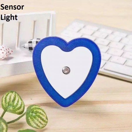 Heart Shape Auto On/Off Mini Wall LED Night Light Bedroom Nightlight