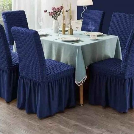 chair cover 6 pis blue