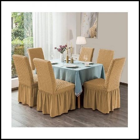 Golden Color 6pcs Chair Cover