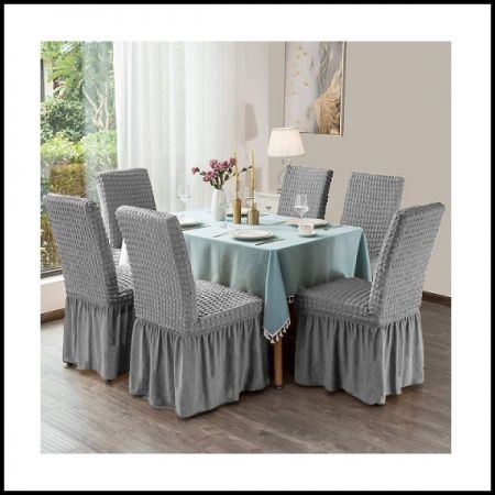 Silver Color 6pcs Chair Cover