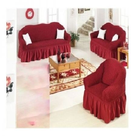 Maroon 2+2+1 Seat's Sofa Cover