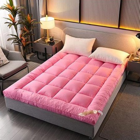 Pink-colour-5/7-feet-primium-deluxe-mattress-topper