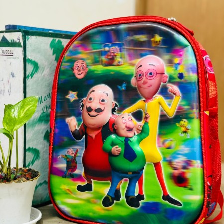 Stylish Motu Patlu Double Chamber Animated Backpack