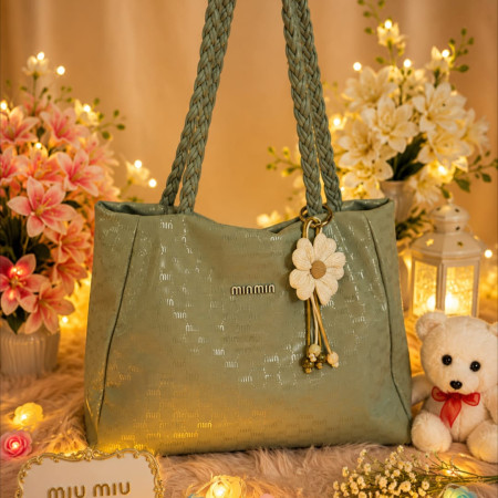 Handbags Solid Color Women Bags(Light Green )