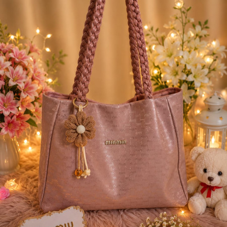 Handbags Solid Color Women Bags 1 (Pinkish Brown )